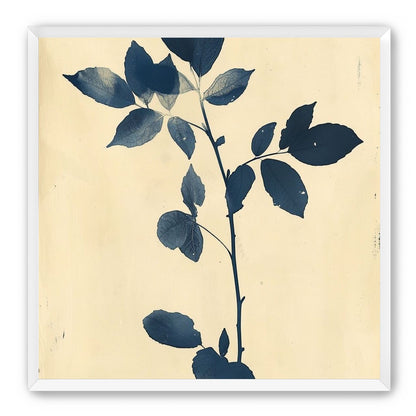 Blue leaves on cream air