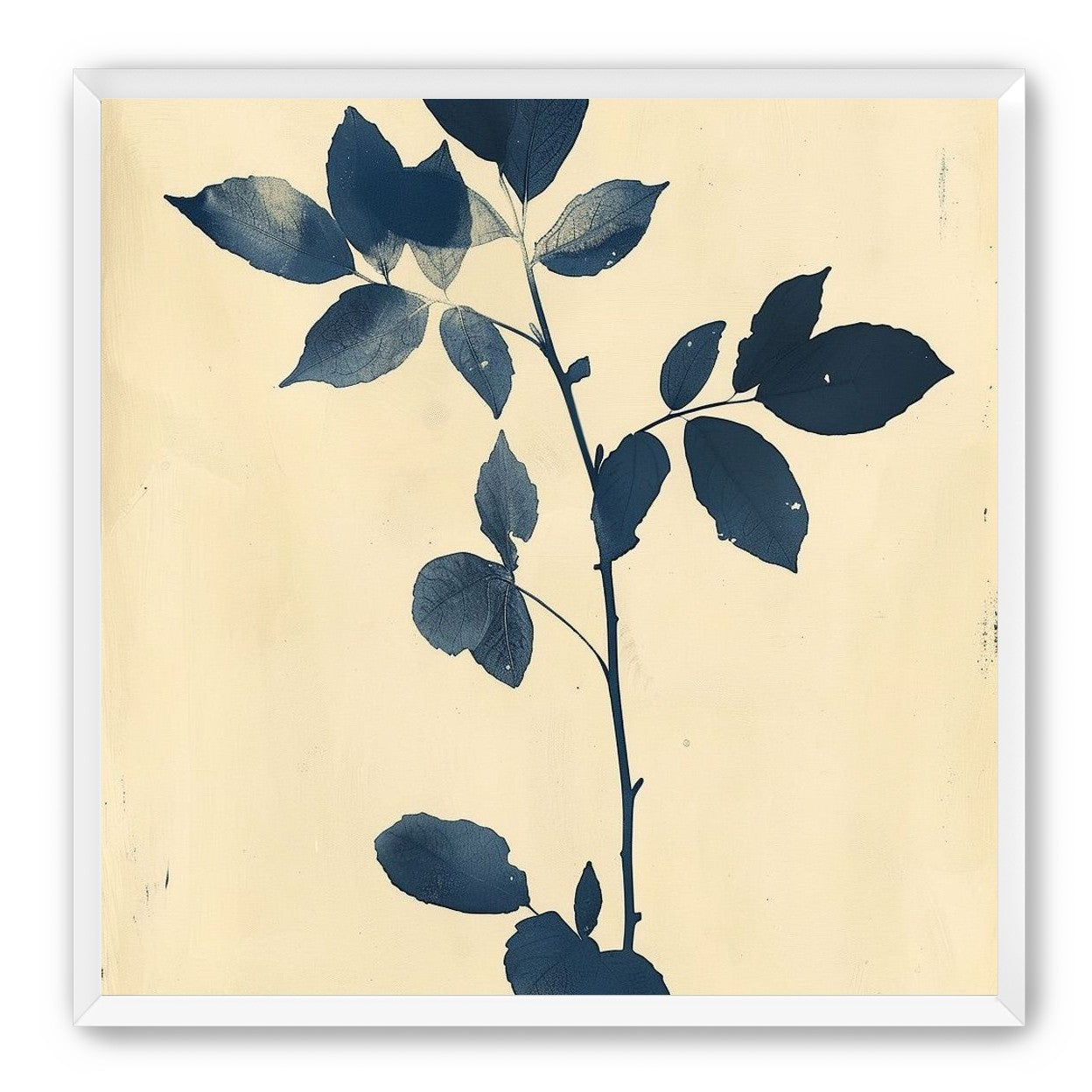 Blue leaves on cream air
