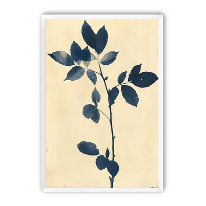 Blue leaves on cream air
