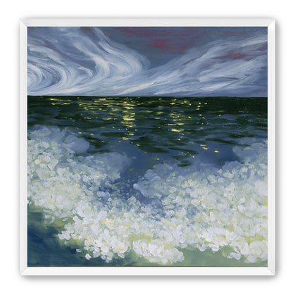 Foam and starlight at sea