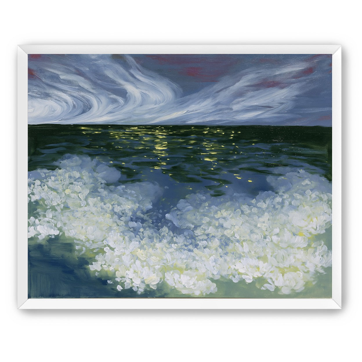 Foam and starlight at sea