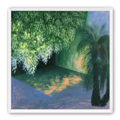 Yellow light on green pond