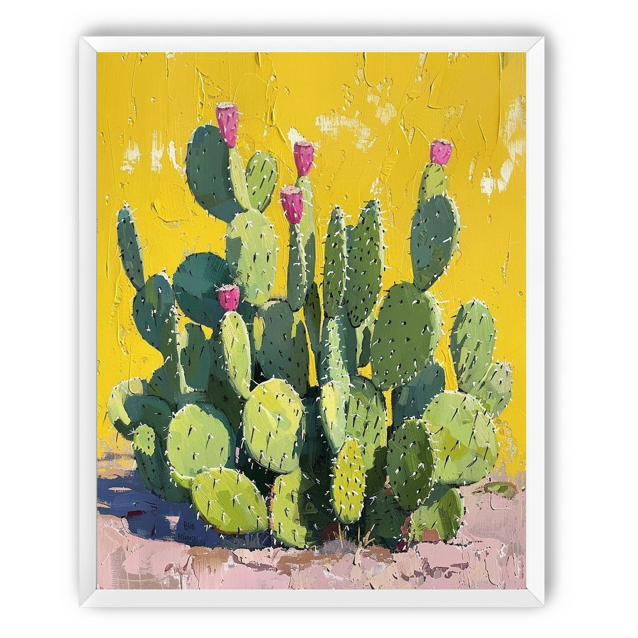 Pink blooms in yellow heat