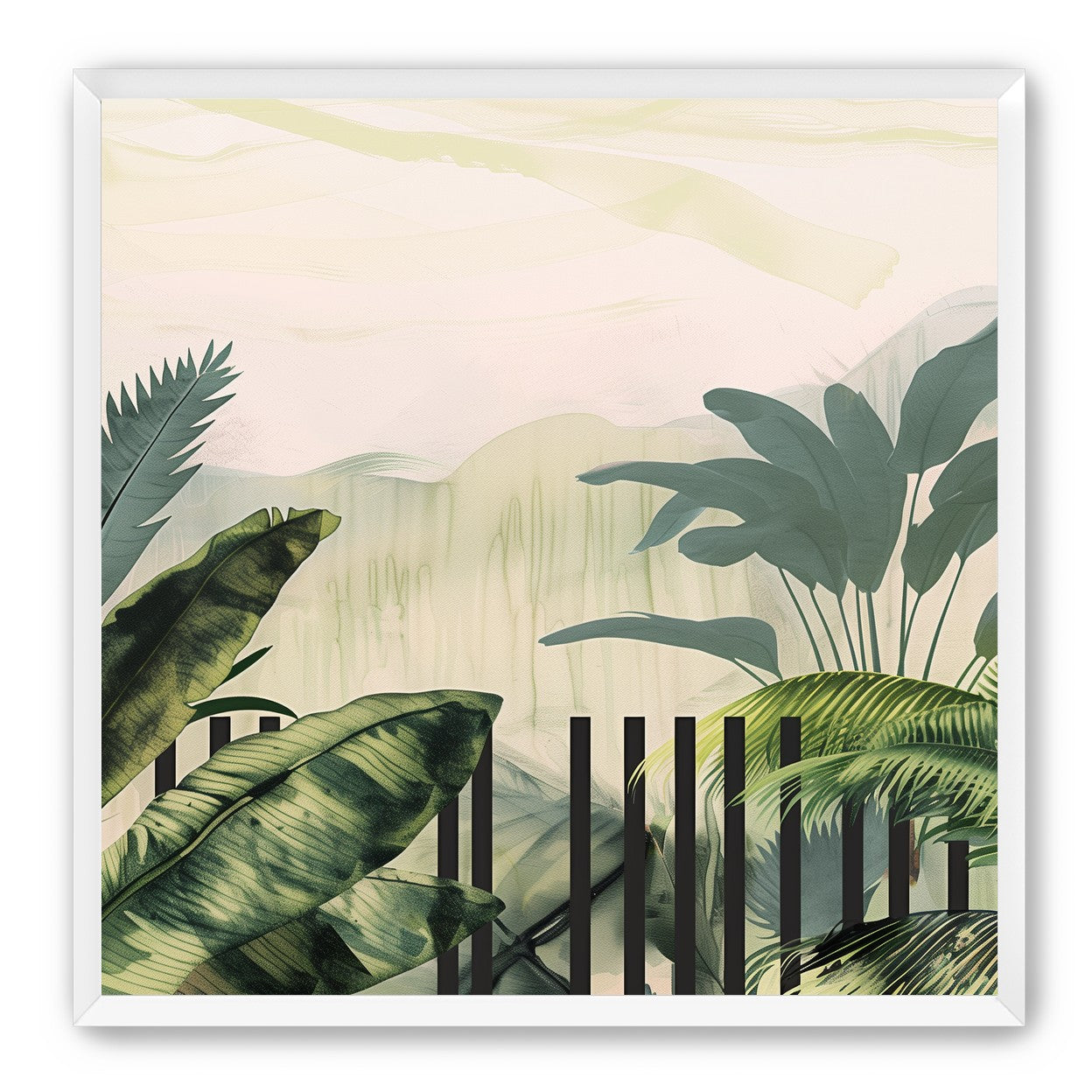 Black posts in the palms