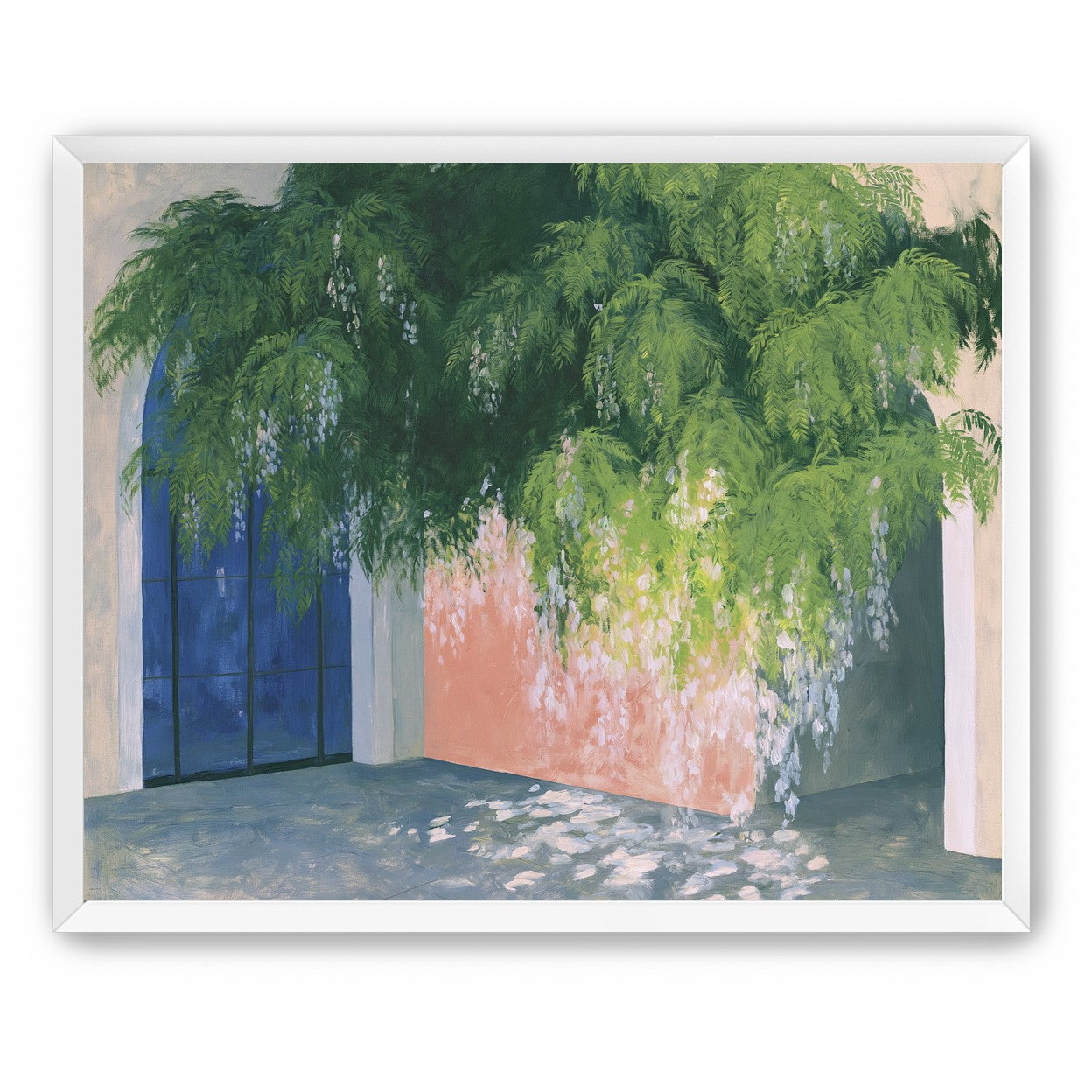 Blossoms over the blue door