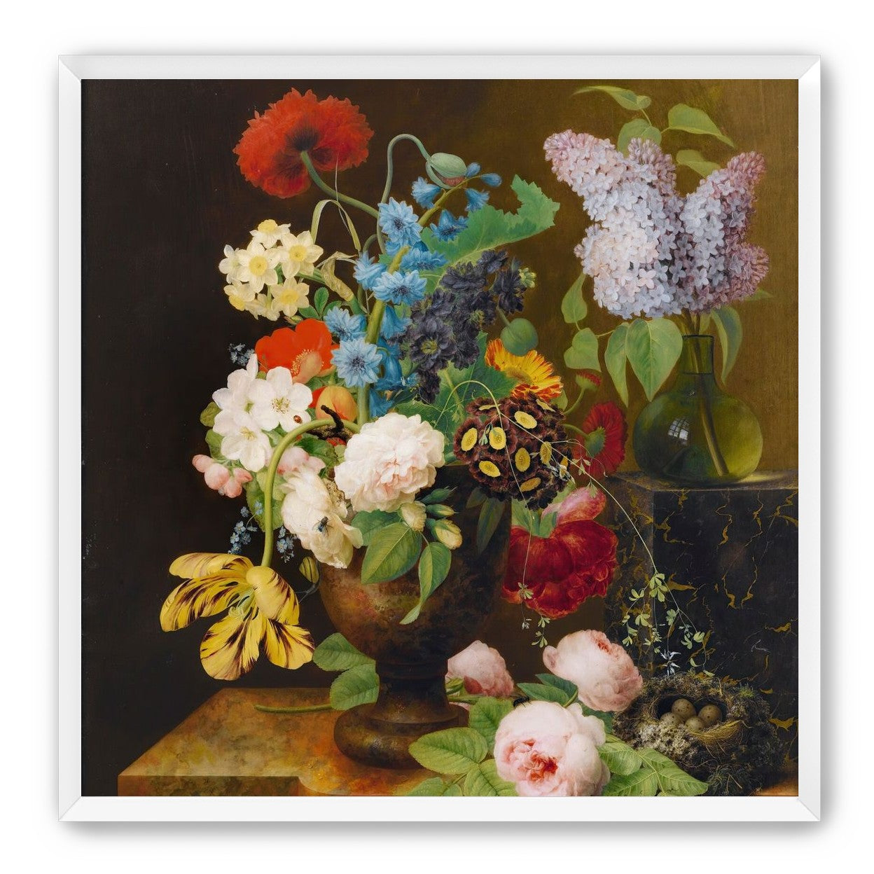 Fallen roses by the nest