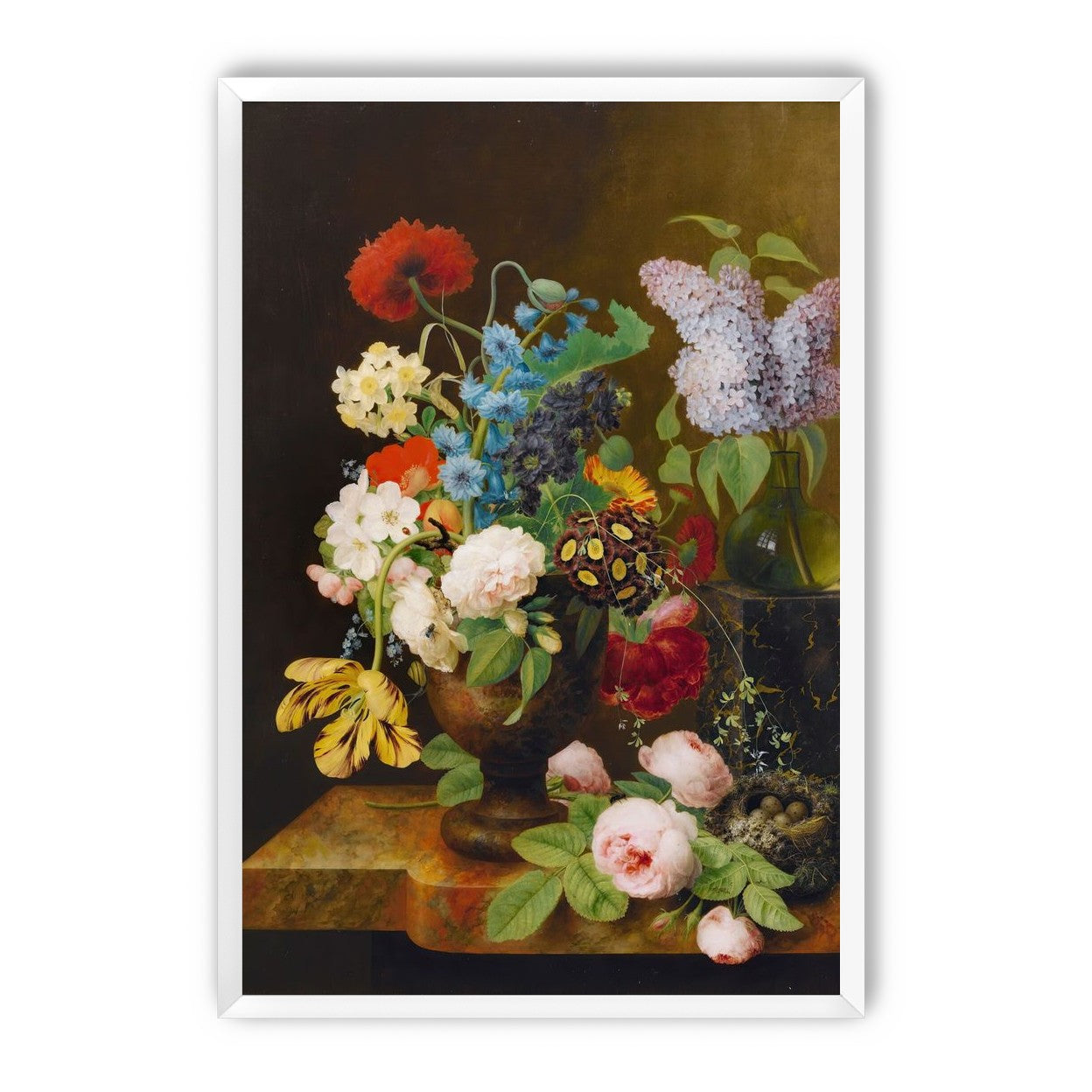 Fallen roses by the nest