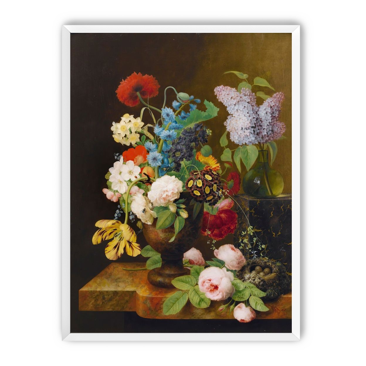 Fallen roses by the nest