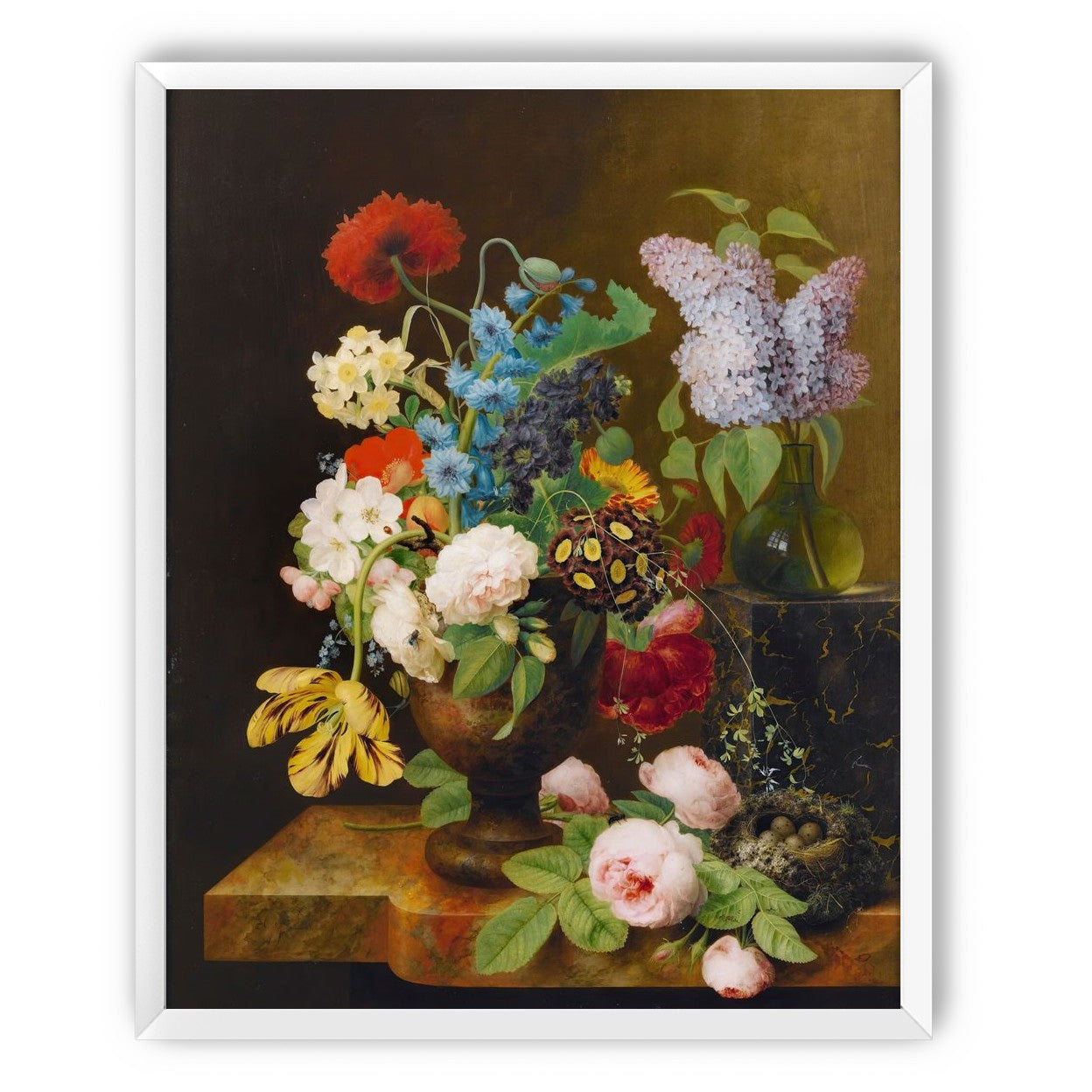 Fallen roses by the nest