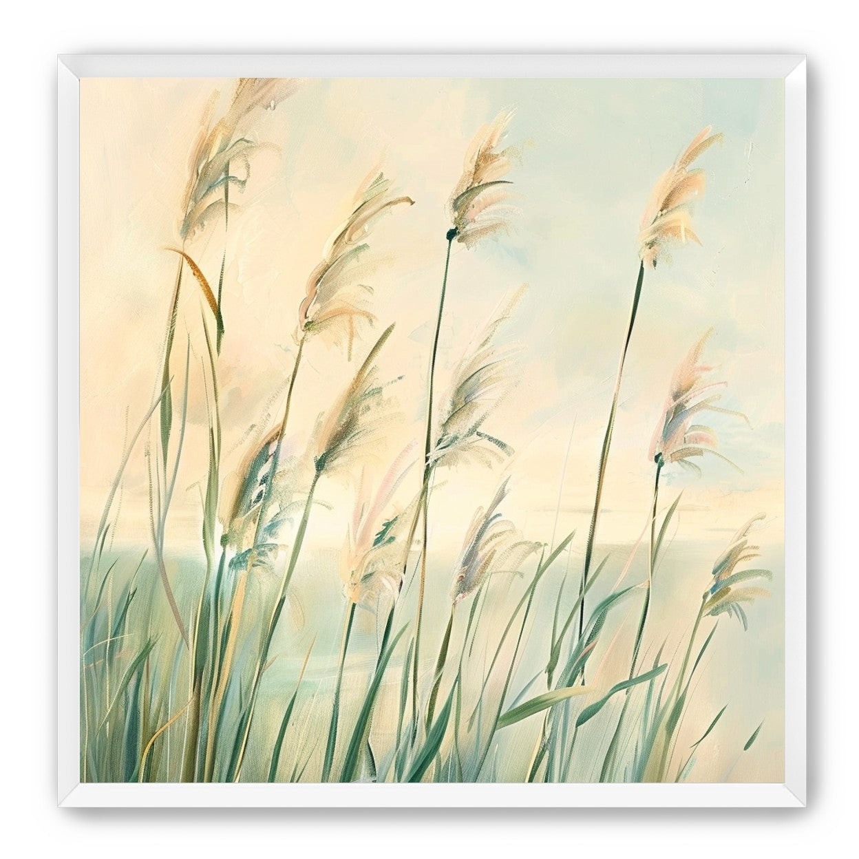 Peach light on reeds