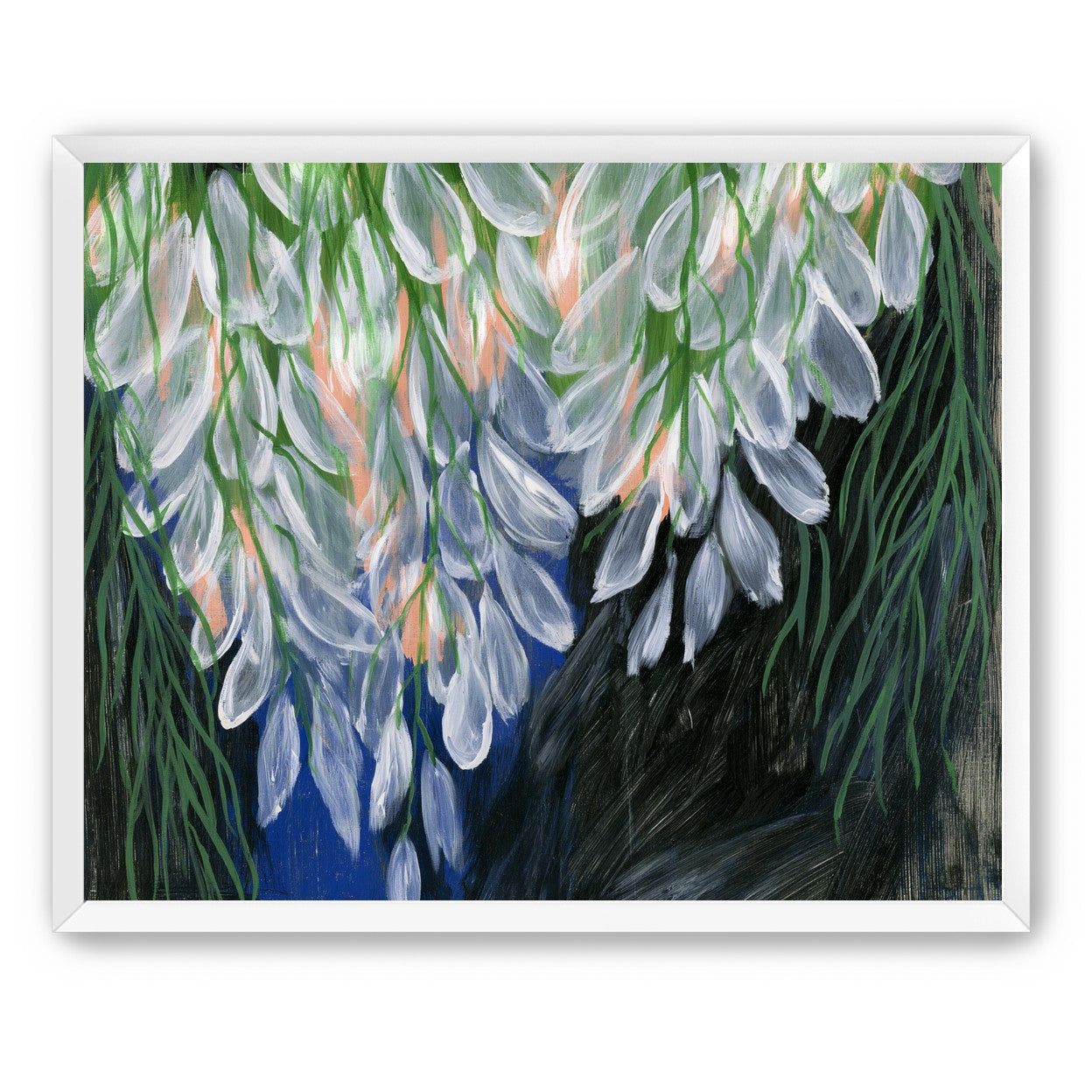 White petals over deep green