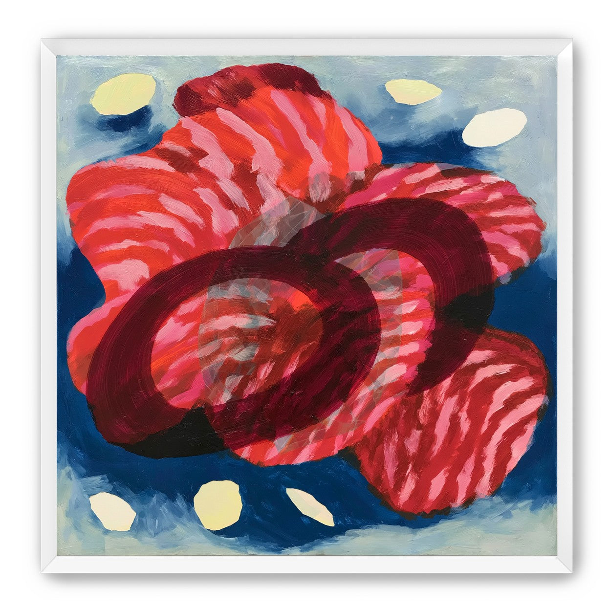 Red stripes pressing through blue