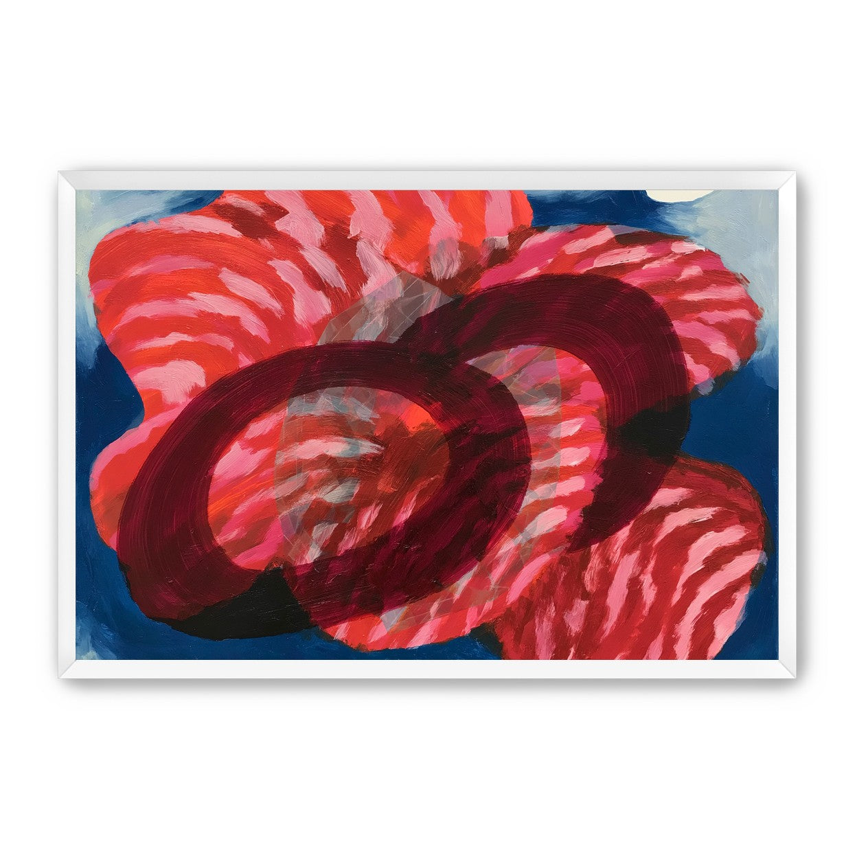 Red stripes pressing through blue