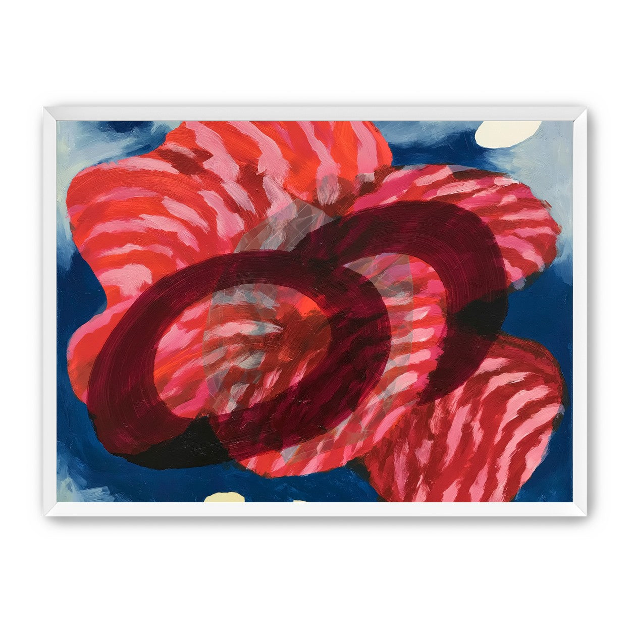 Red stripes pressing through blue