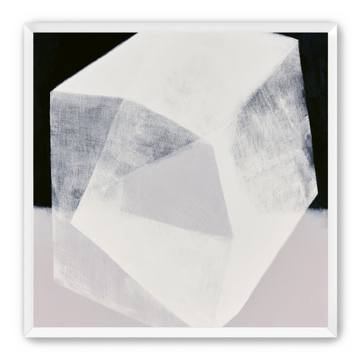 Milkwhite facets in deep black