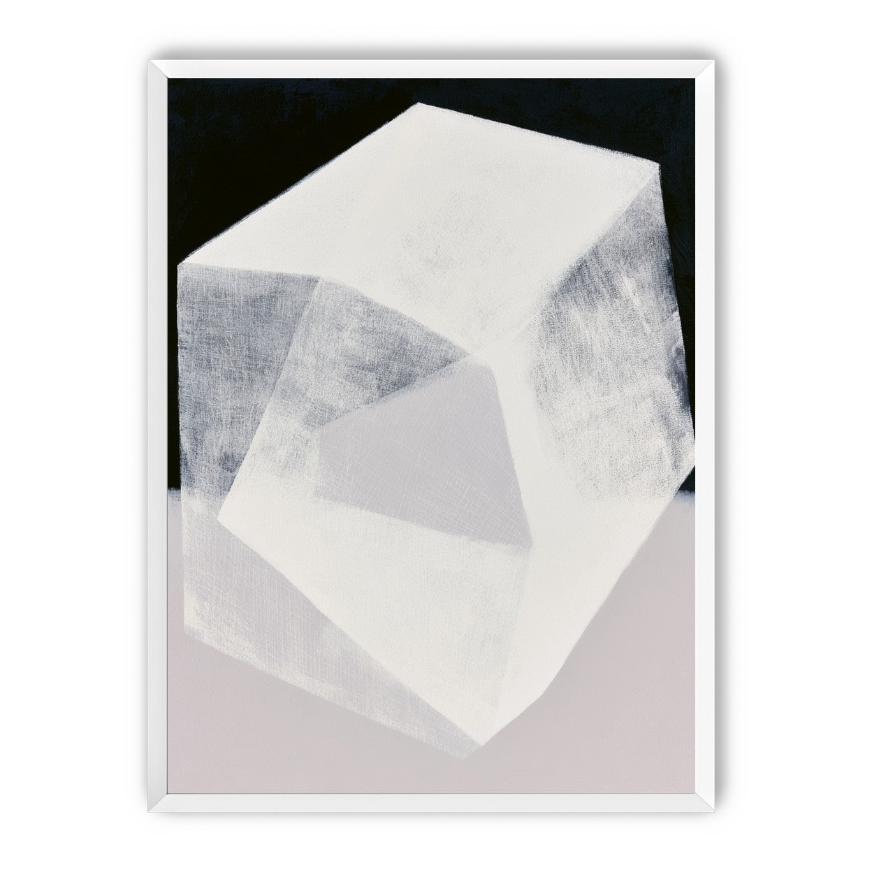 Milkwhite facets in deep black