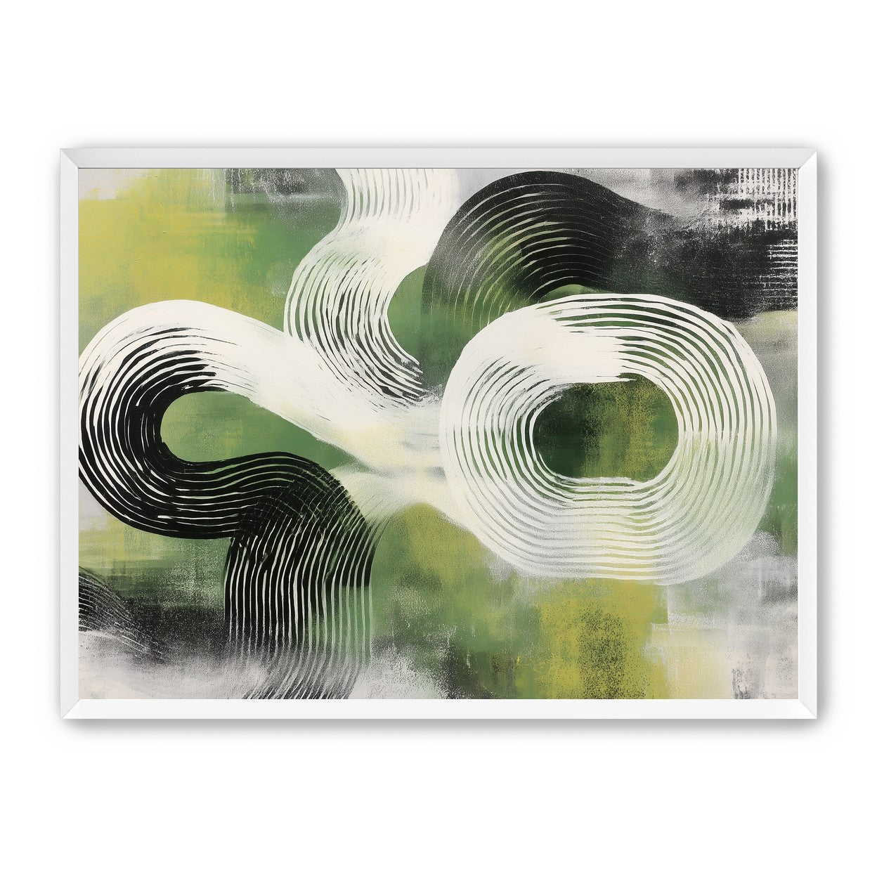 White arcs across green field