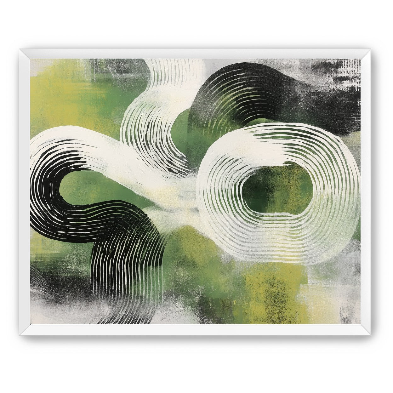 White arcs across green field