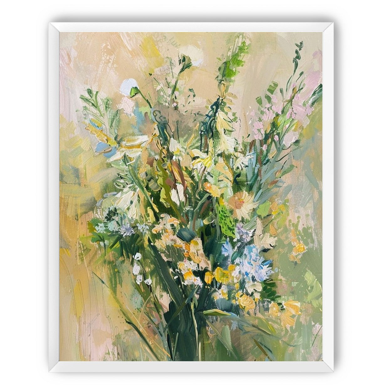 Wildflowers within pale light