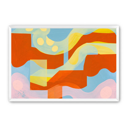 Orange bands within blue field