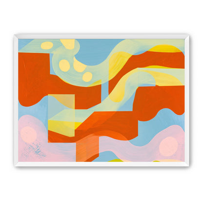 Orange bands within blue field