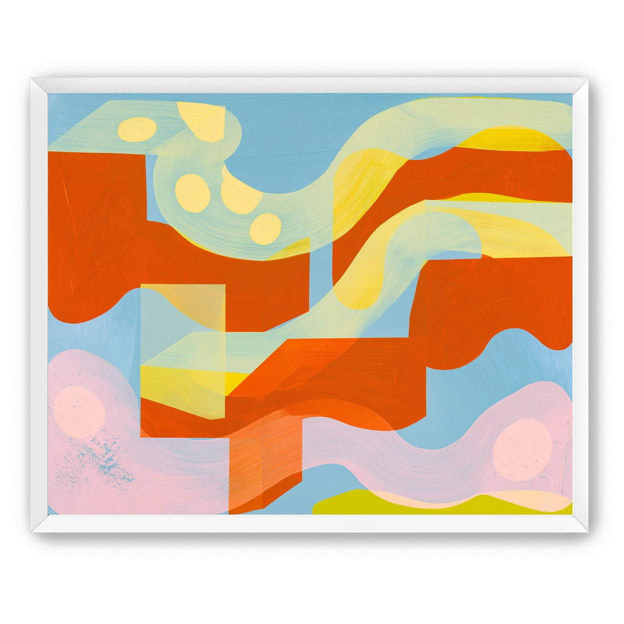 Orange bands within blue field