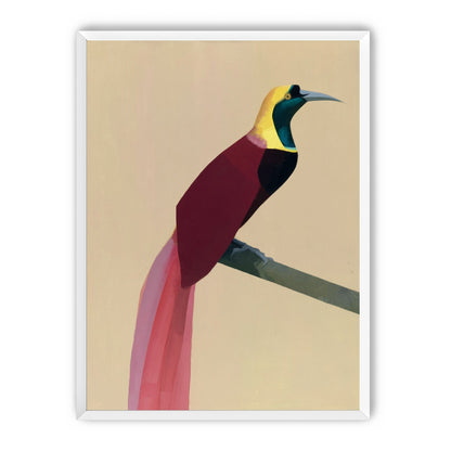 A bright bird on a branch