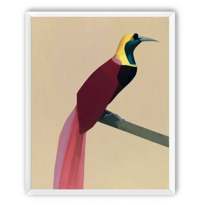 A bright bird on a branch
