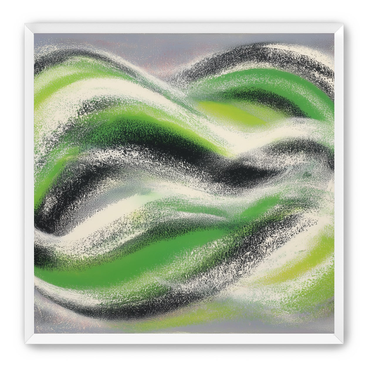Green bands under white spray