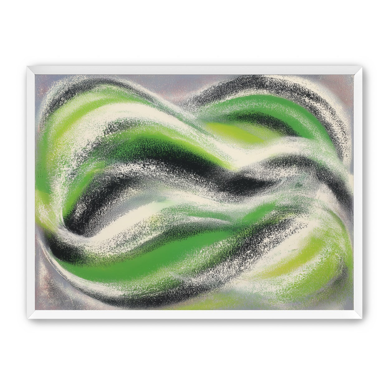 Green bands under white spray