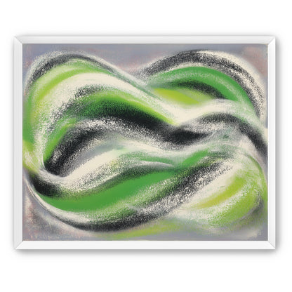 Green bands under white spray