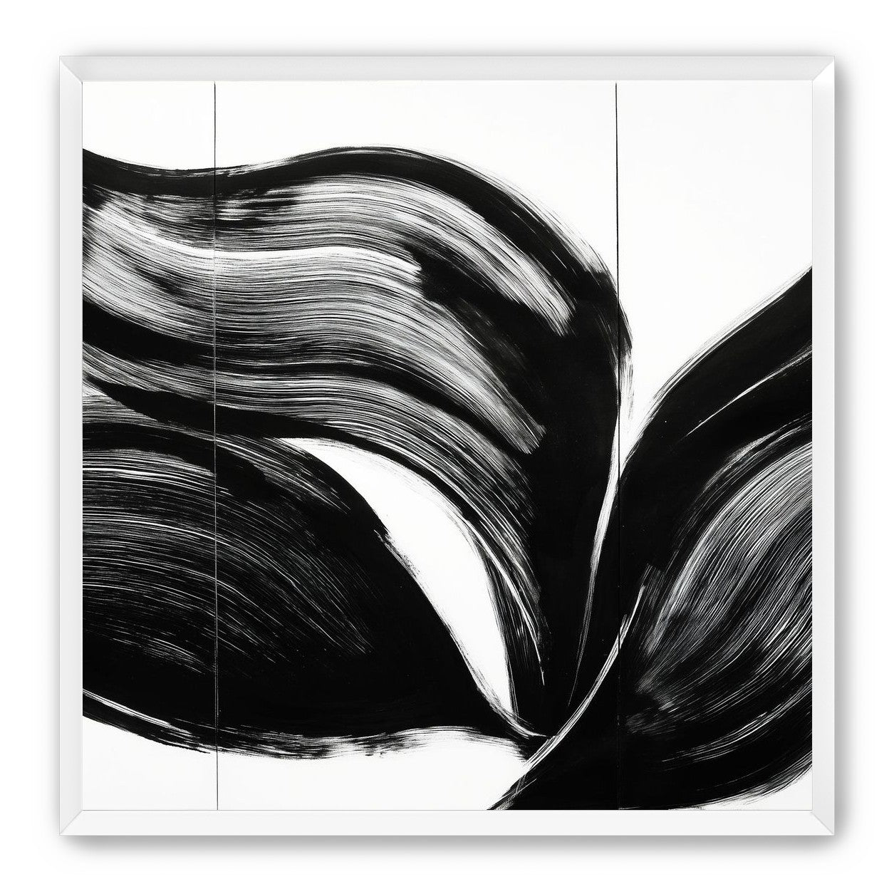 Three petals in black ink