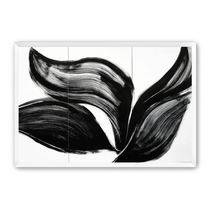 Three petals in black ink