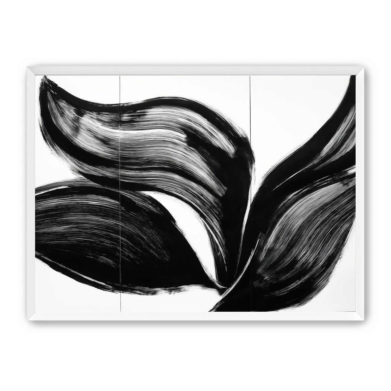 Three petals in black ink