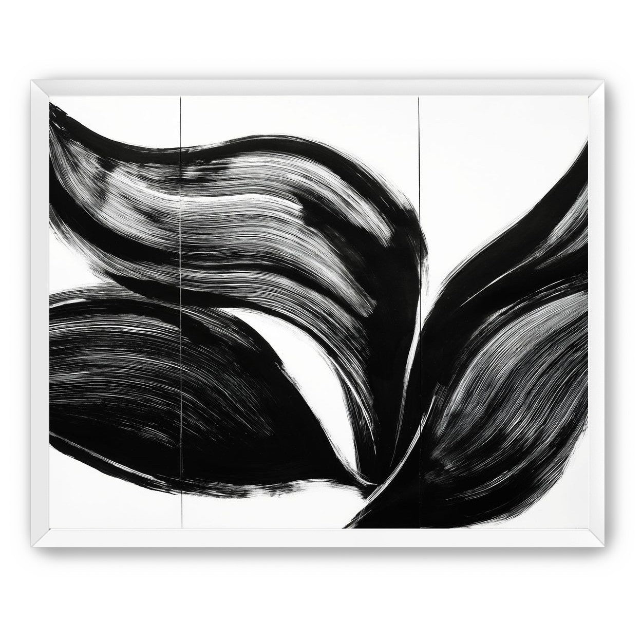 Three petals in black ink