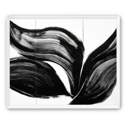 Three petals in black ink