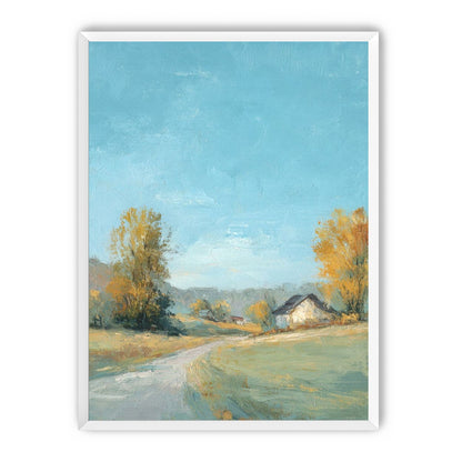 Blue sky over the farmhouse