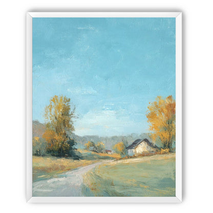 Blue sky over the farmhouse