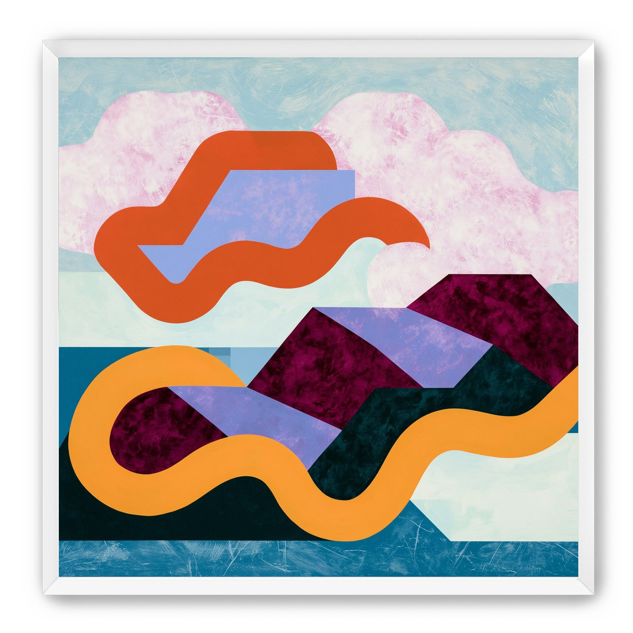 Orange bands across mountains