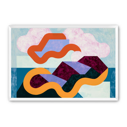 Orange bands across mountains
