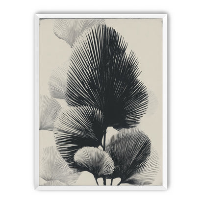 Fan fronds in ink shadow