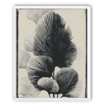 Fan fronds in ink shadow