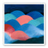 Pink moon among blue hills