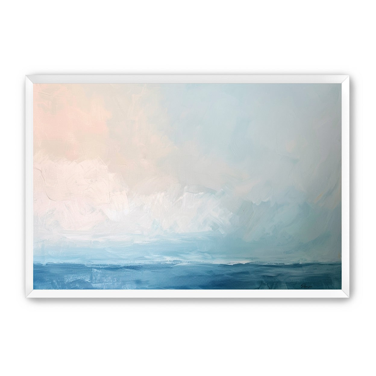 Quiet sea under pale sky