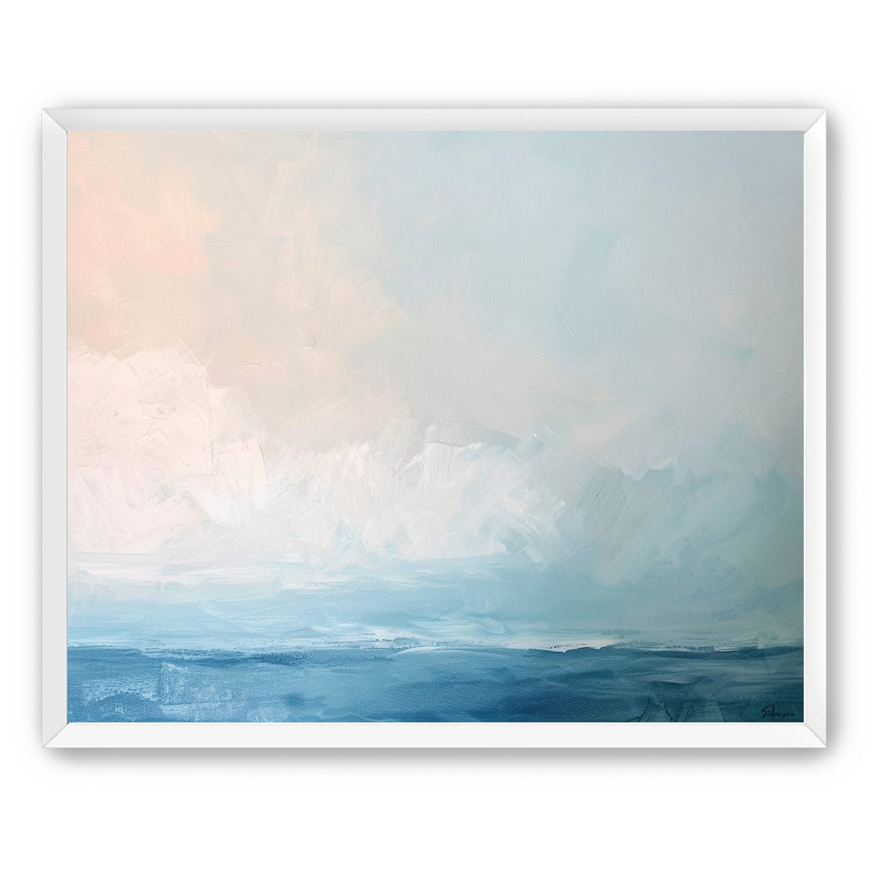 Quiet sea under pale sky
