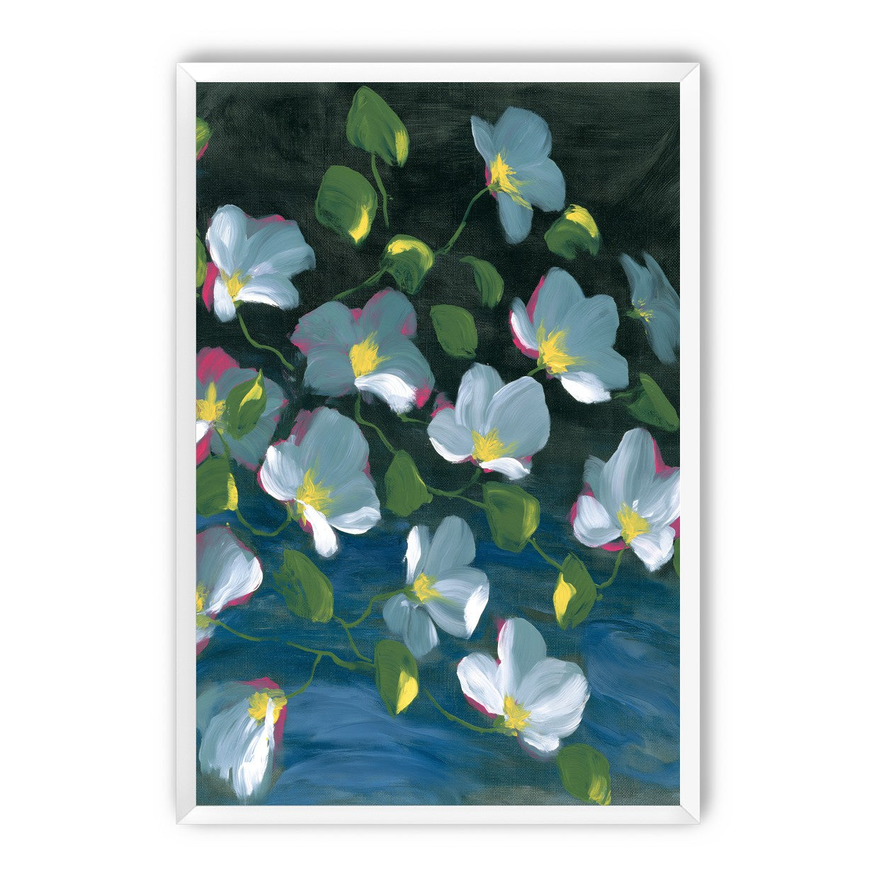 Pale blooms on black