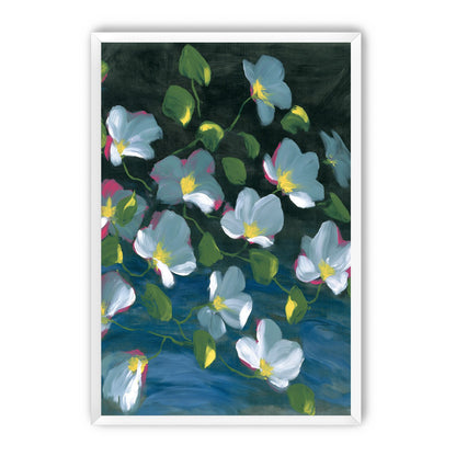 Pale blooms on black