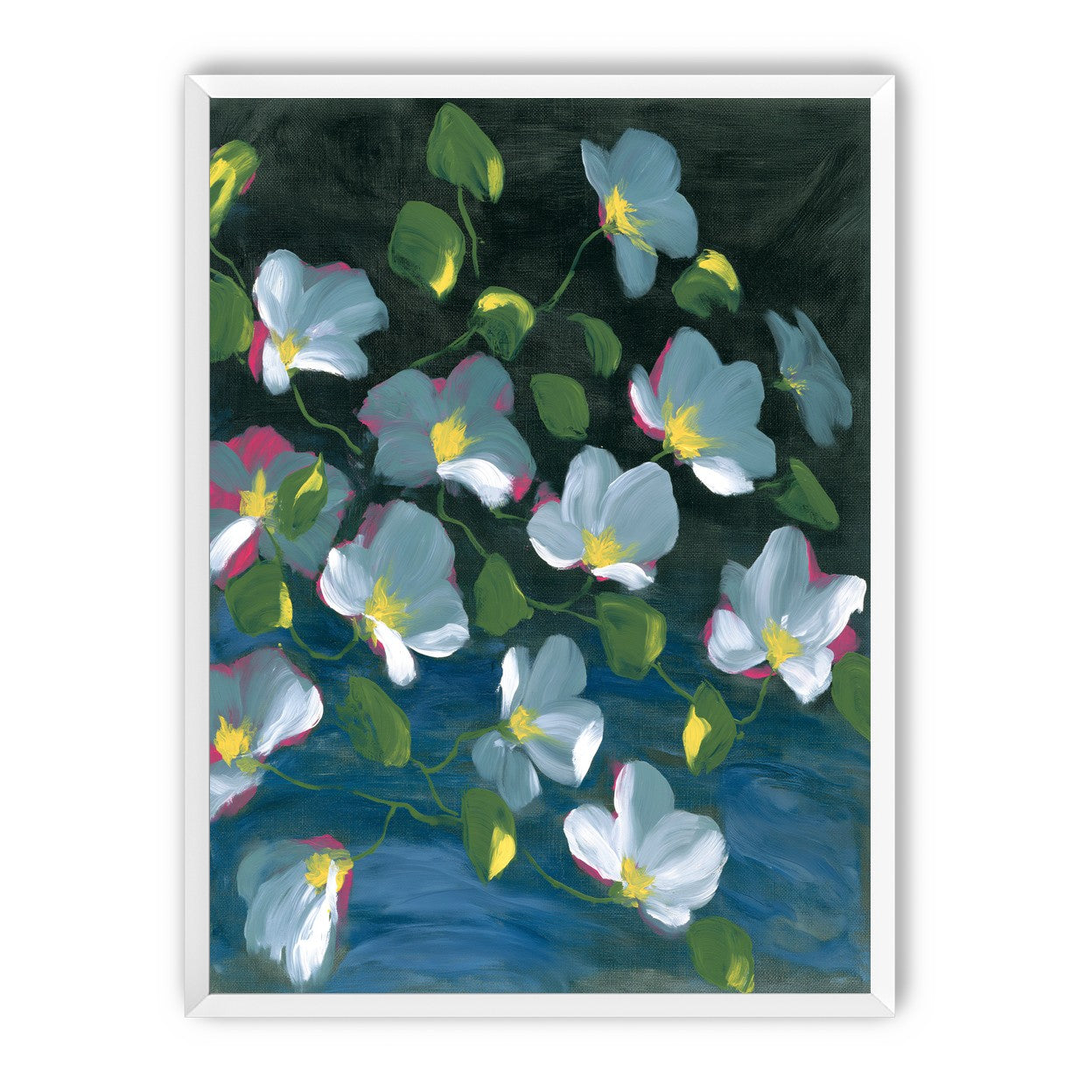 Pale blooms on black