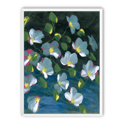 Pale blooms on black
