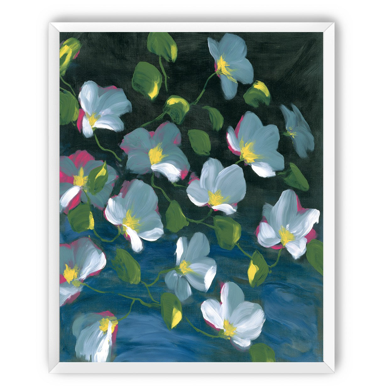 Pale blooms on black